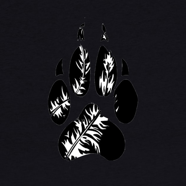 Feather Wolf Paw Print by AjDreamCraft